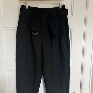 NWT Banana Republic Black Belted High Rise Tapered Ankle Pants Size 6